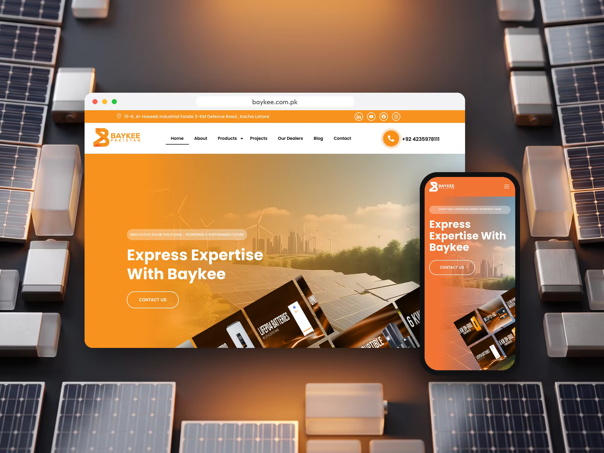 Baykee solar and power products website on desktop and mobile